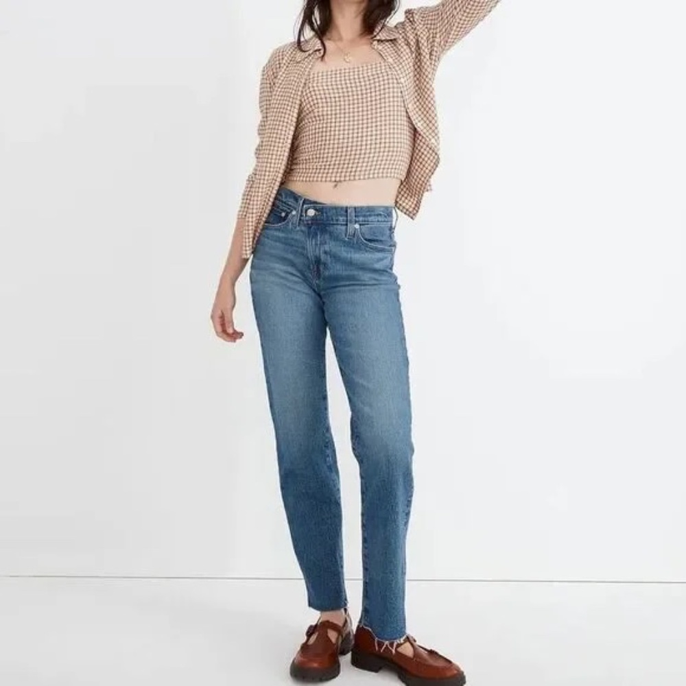 Madewell Mid-Rise Perfect Vintage Straight Jean Edgerton Wash Criss Cross